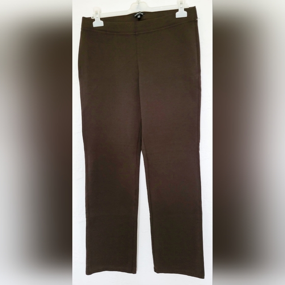 Eileen Fisher Women's Pull On Comfy Business/Office Pants Stretch Rayon Brown M - Picture 14 of 16
